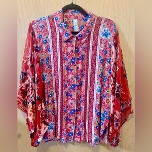 Aratta Silent Journey Floral Button Down Blouse